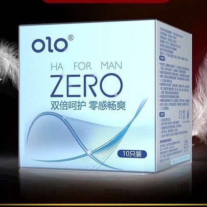 OLO Zero condoms ถุงยางอนามัยบางพิเศษกล่องสีฟ้า แบบบางเฉียบ ไซส์ 50-52-54 มม (1กล่อง10 ชิ้น) สินค้าขายดี