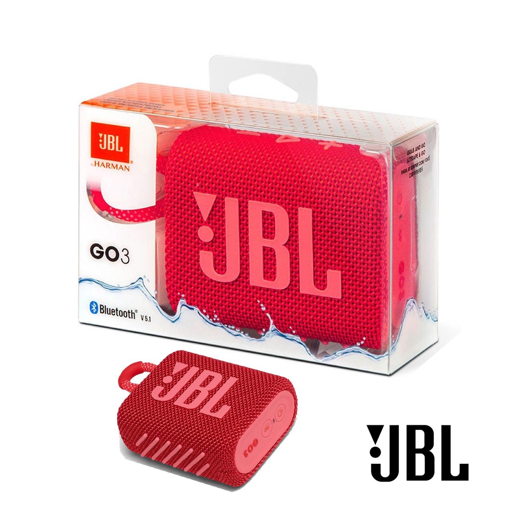 ลำโพงบลูทูธJBL Go3 Bluetooth ลำโพงไร้สายแบบพกพากันน้ำ GO 3 !สีแดง ของแท้ จาก Powerbuy