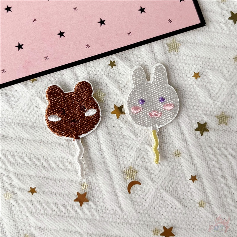 ✿ Ins - แผ่นสติกเกอร์ ลายกระต่าย หมี หัวใจ ลูกโป่ง ดาว มีกาวในตัว ✿ แผ่นแพทช์รีดติดเสื้อ ปักลาย DIY สําหรับตกแต่งเสื้อผ้า กระเป๋า 1 ชิ้น