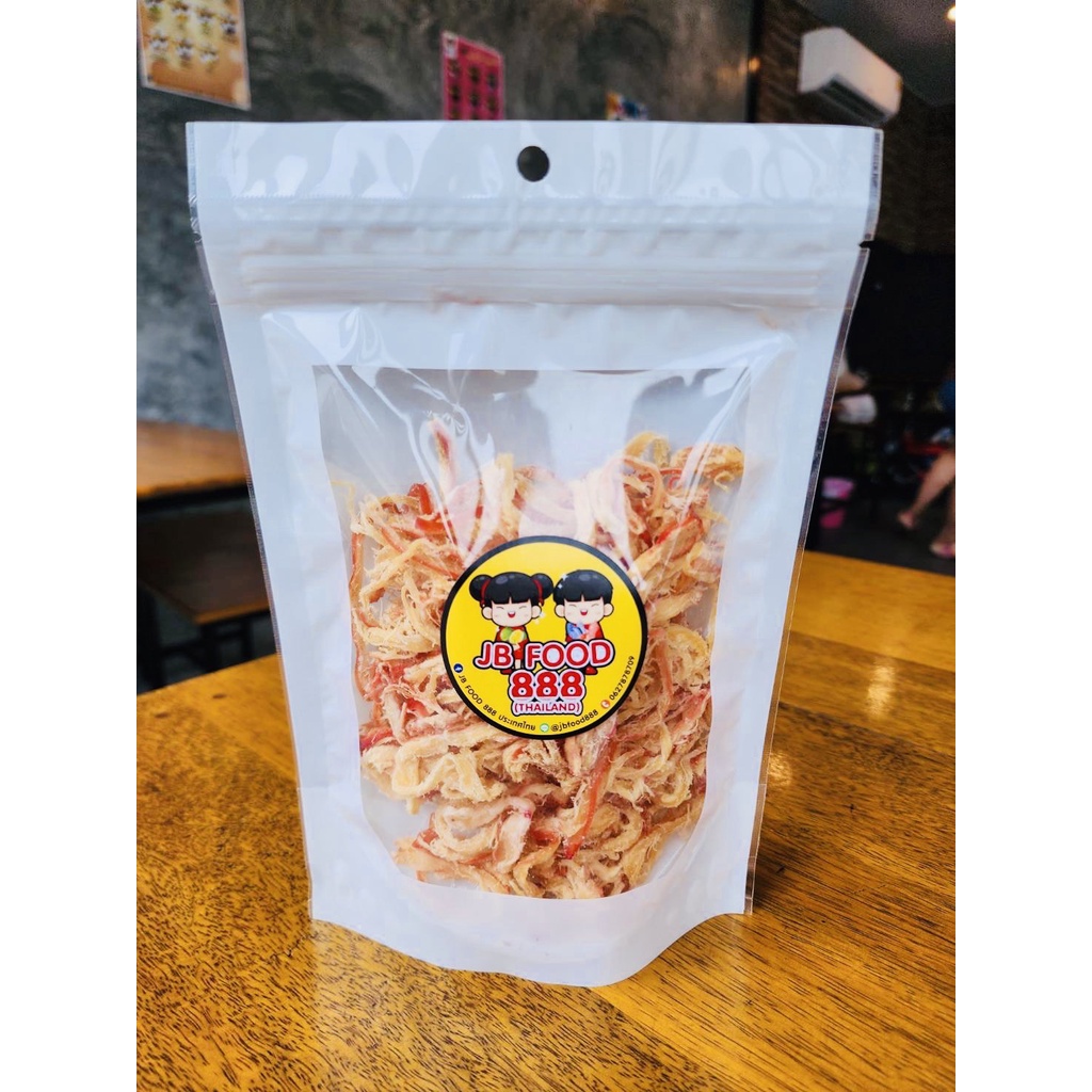 ปลาหมึกหยองเชอรี่ หอมกลิ่นชีส รสชาติกลมกล่อม เส้นเหนียวนุ่ม อร่อย ทานเพลินๆ บรรจุถุงซิปล็อค - JB FOO