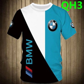 เสื้อยืดแขนสั้นพิมพ์ลายโลโก้ Bmw And Benz 3D สําหรับผู้ชาย