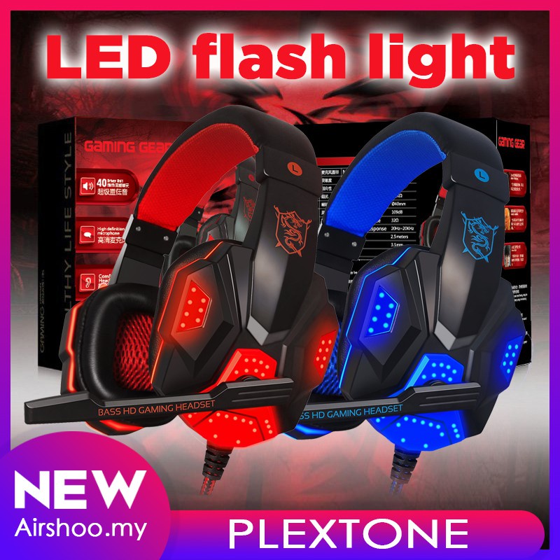 PLEXTONE PC780 Gaming Headphones LED Light E-sports Over Ear Headset with Mic QPuK