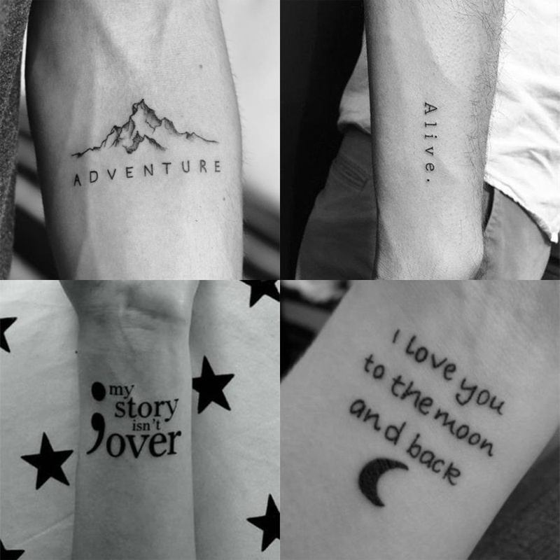 Irislove สติกเกอร์รอยสัก ลายตัวอักษรภาษาอังกฤษ ดาว หัวใจ กันน้ํา เรียบง่าย สําหรับผู้ชาย ผู้หญิง 1 ชิ้น