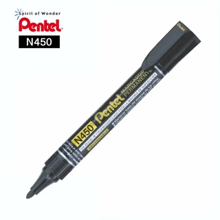 ปากกาเคมี ปากกาเขียนซีดี ปากกามาร์คเกอร์ Pentel Marker N450 สีดำ แดง น้ำเงิน [S24]
