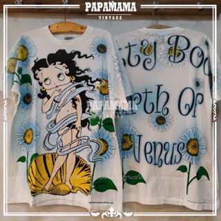 [ BETTY BOOP ] BIRTH OF VENUS OVP All OVERPRINT BOOTLEG เสื้อวินเทจ เสื้อการ์ตูน เบตตี้บูป papamama vintage