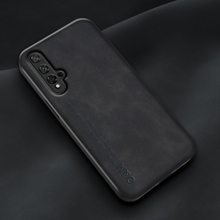 แฟชั่น นิ่ม TPU เคสกันกระแทก Honor 20 Pro 10 9 Lite 8X 7X ผิวสัมผัส หนัง PU เคสด้านหลัง เคสป้องกันเต็มรูปแบบ