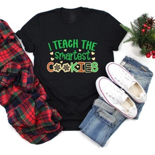 เสื้อยืดคริสต์มาส I Teach The Smartest Cookies , Teacher Christmas , Teacher , Cute Christmas , Christmas Women xmas