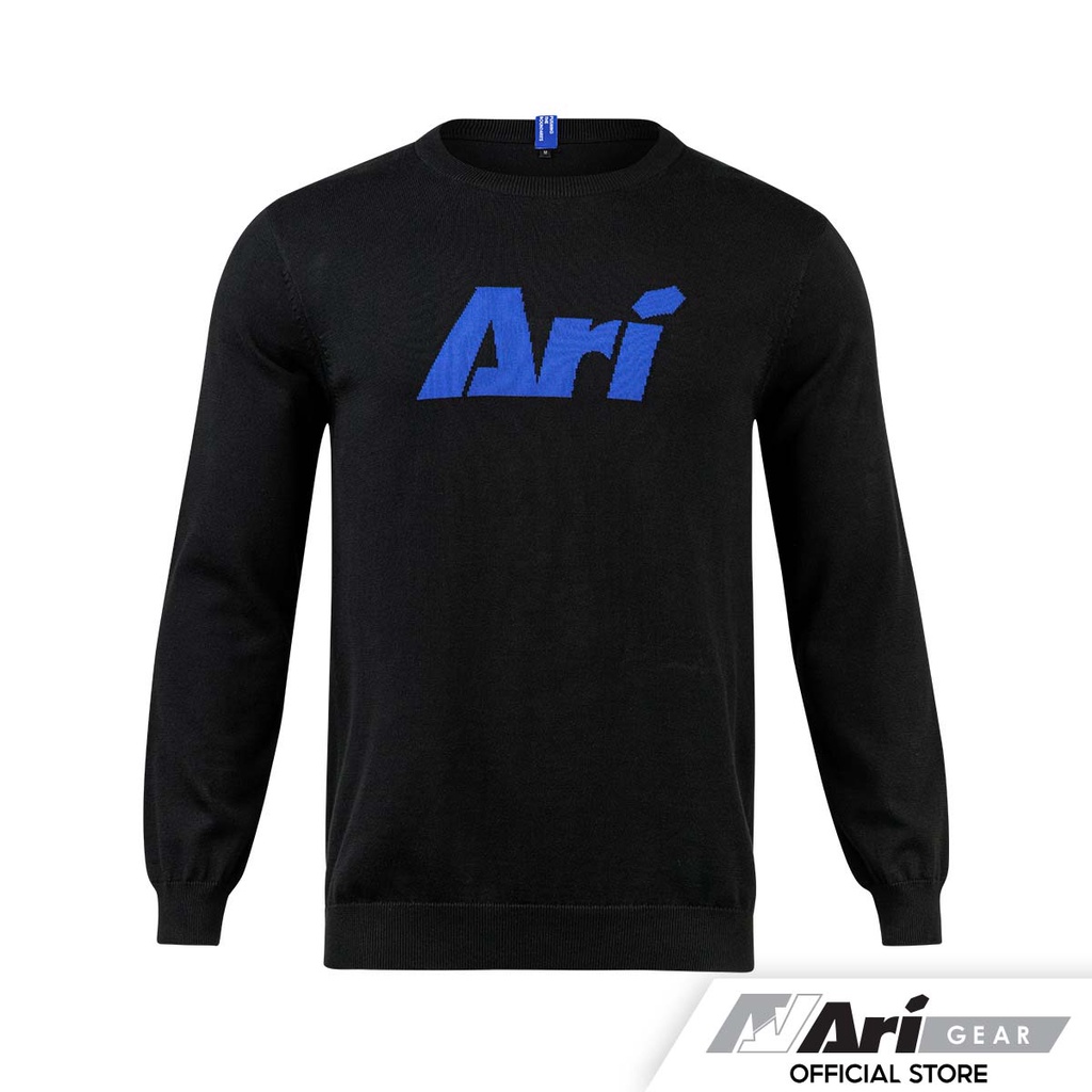 ARI MIDNIGHT WINTER SWEATSHIRT - BLACK/BLUE/WHITE เสื้อแขนยาว อาริ มิทไนท์ สีดำ