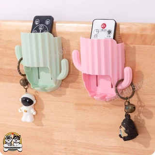 ที่เก็บแปรงสีฟัน ชั้นวางของห้องน้ำ ติดผนัง กระบองเพชร มีตะขอ สามารถใช้ใส่แปรงสีฟันและยาสีฟันได้ มี 4 สี