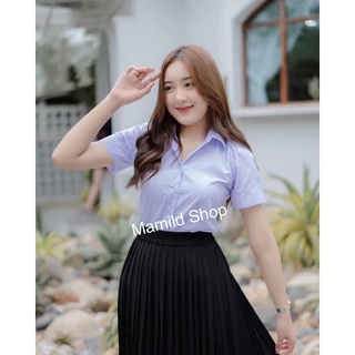 เสื้อนักศึกษาขาวโอโม่ หลังแหลม อก32-56 เนื้อผ้าดีมาก มีครบไซส์