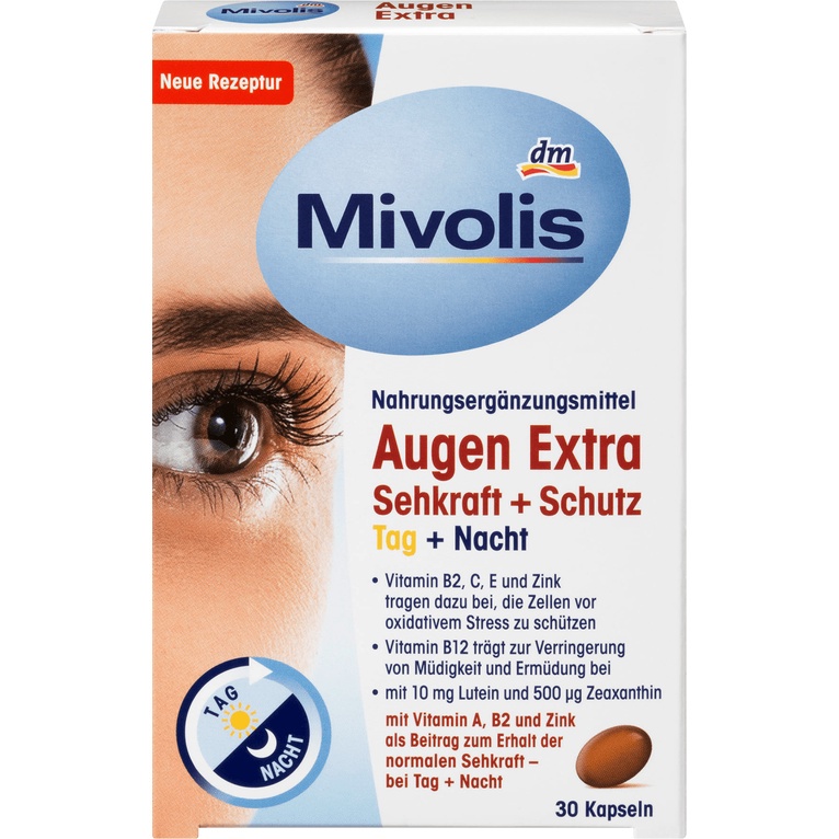 Mivolis - Augen Extra Sehkraft + Schutz วิตามินบำรุงสายตาทั้งกลางวัน และกลางคืน