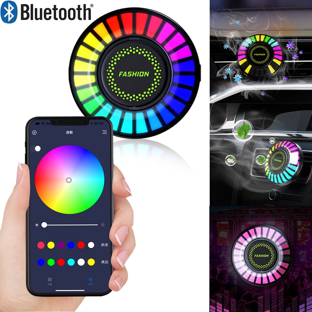 Car RGB Ambient Light USB Truck Bluetooth Vehicle Rhythm Fragrance Lamp Strip Air Freshener Pickup  LED Bar for Automobi