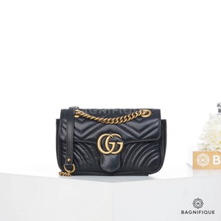 GUCCI MARMONT 22 BLACK CALF GHW