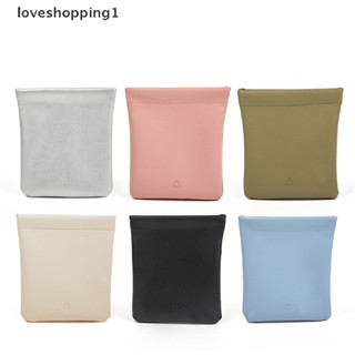 Loveshopping1 ถุงหนัง ปิดอัตโนมัติ สําหรับใส่เหรียญ หูฟัง เครื่องประดับ กุญแจ TH