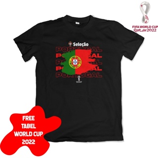 เสื้อยืดคอกลมเสื้อยืด ลายทีมชาติโปรตุเกส World Cup 1355 2022S-4XL