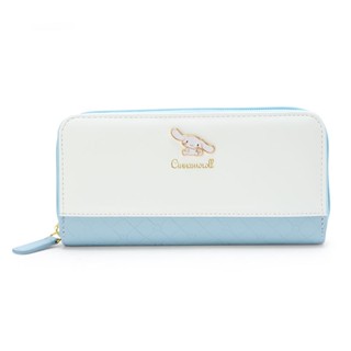 กระเป๋าสตางค์ หนัง PU ใบยาว ลายการ์ตูน Cinnamoroll น่ารัก สีขาว สีฟ้า สําหรับผู้หญิง