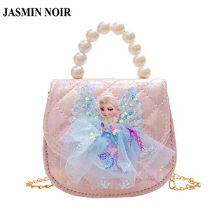 Jasmin NOIR กระเป๋าถือ กระเป๋าสะพายไหล่ หนัง PU ประดับโบว์น่ารัก สําหรับสตรี