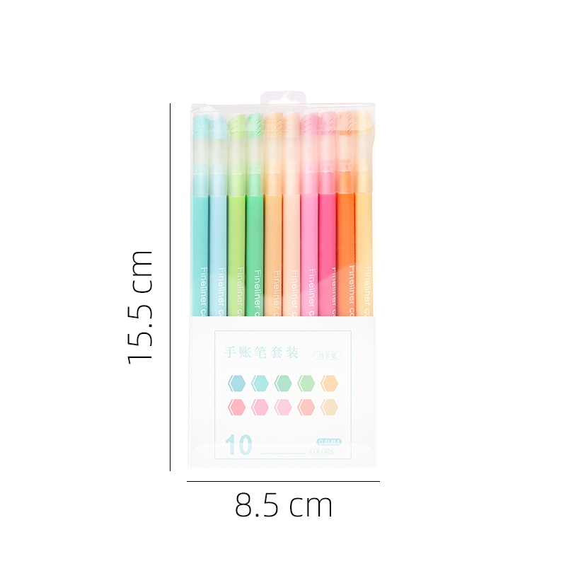ปากกาเจลไฟเบอร์น่ารัก 0.4 มม. 10 สี สําหรับนักเรียน
