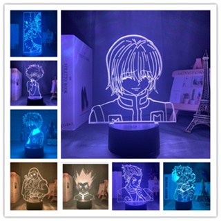 โคมไฟ LED รูปอนิเมะ Hunter X Hunter Killua 3D สําหรับตกแต่งห้องนอน ฉากกลางคืน ของขวัญวันเกิด