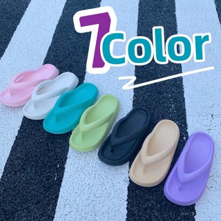 ⭐ รองเท้า รองเท้าหูหนีบ SHO-Y22 สีพาสเทล ส้นหนา นิ่มเบาใส่สบาย ⭐