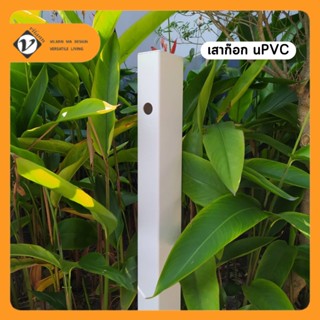 Vilann เสาก๊อกน้ำกลางแจ้ง uPVC สำหรับตกแต่งสวน แบบฝาเรียบ ขนาด 2x3-1/2 นิ้ว สูง 70 ซม. ใช้กับก๊อก 6 หุน