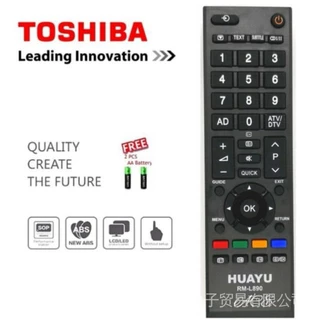 Huayu รีโมทคอนโทรลทีวี LCD/LED ทั่วไปของโตชิบา RM-L890 (แถมแบตเตอรี่)