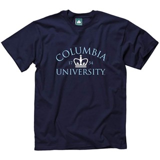 Ivysport Columbia University Short Sleeve Classic Fit Cotton T-Shirt with Crown Logo Mens Youth Cotton T-Shirt