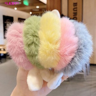 Luckybabys&gt; Elastic Hair Ring Rabbit Ear Hair Ring Plush Candy Color Hair Ring Hair Accessories Cute Sweet Elastic Multi-colored Headwear new