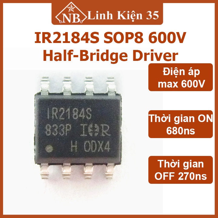 ส่วนประกอบ IR2184S SOP8 พิน แรงดัน 600V Half-Bridge Driver