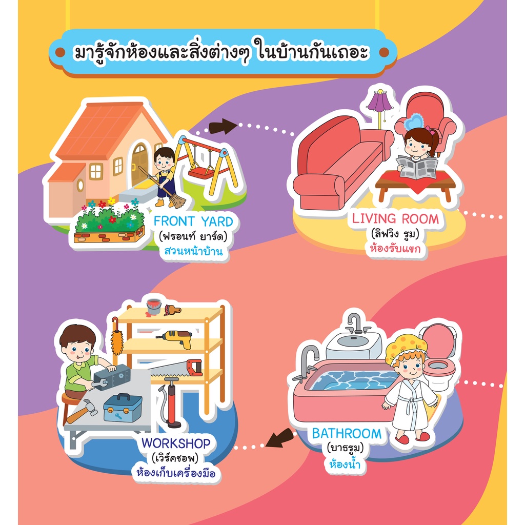 INSPAL : หนังสือ MY FIRST VOCABULARY SERIES คำศัพท์สำหรับหนูน้อย บ้านแสนสุขของฉัน 9786163813305 (Life Balance) - รูปที่ 2