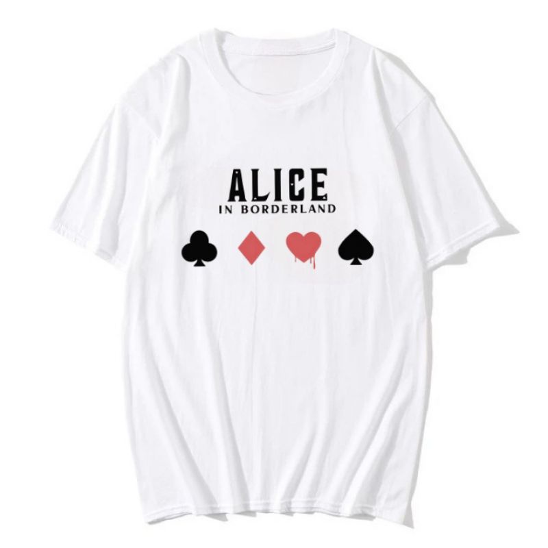 เสื้อยืด Alice In Borderland - Mens Womens Custom Plain Distro