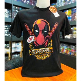 เสื้อยืดMarvel ลิขสิทธิ์แท้ ลาย เดดพูล สีดำ (MVX-318)