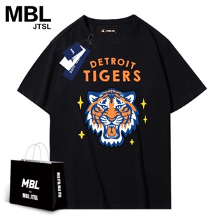 Mbl เสื้อยืดลําลอง คอกลม แขนสั้น ทรงหลวม ลายเสือ แฟชั่นฤดูใบไม้ผลิ สําหรับผู้ชาย และผู้หญิง