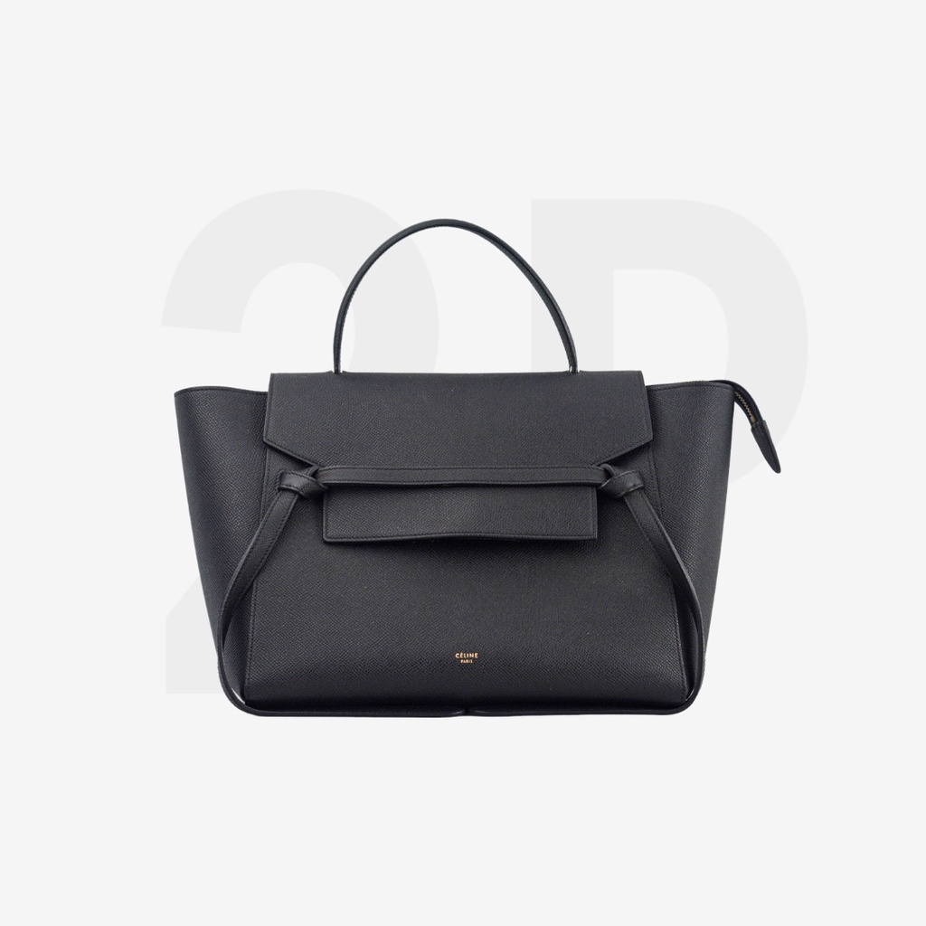 Celine belt bag size mini in black leather (K221602)