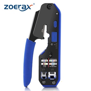 Zoerax RJ45 คีมตัดเครือข่ายอีเธอร์เน็ต RG45 cat6 cat5e cat5 cat3 RJ11 อเนกประสงค์