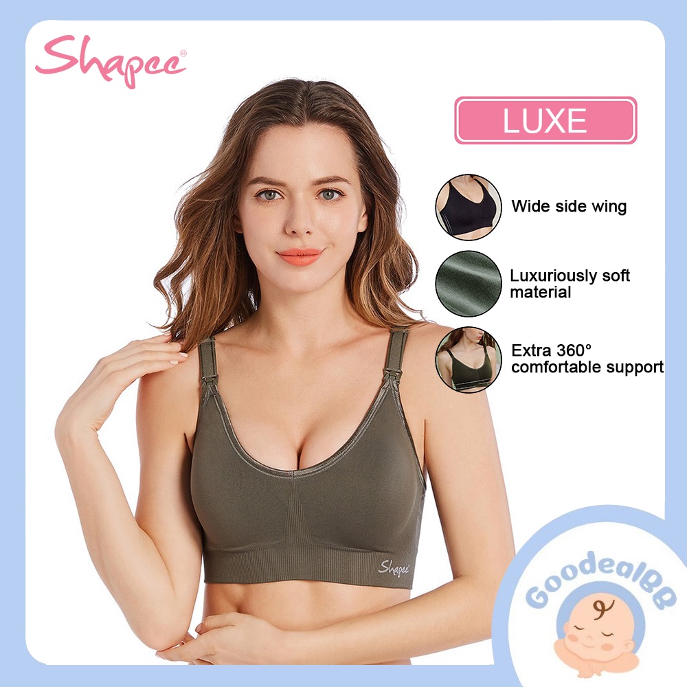 Shapee Luxe Nursing Bra [32-42B/C/D/E/F/G] Non-Wired, Maternity Bra, Nursing Bra