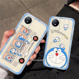 Ready Stock Handphone Case VIVO Y02 Y02S Y16 Y22 Y22s Y35 Y77 V25 Pro V25e 4G 5G เคสโทรศัพท์ Cute Cartoon Doraemon Casing Silicagel Transparent TPU Soft Case Shockproof Ultra Thin Back Cover เคส