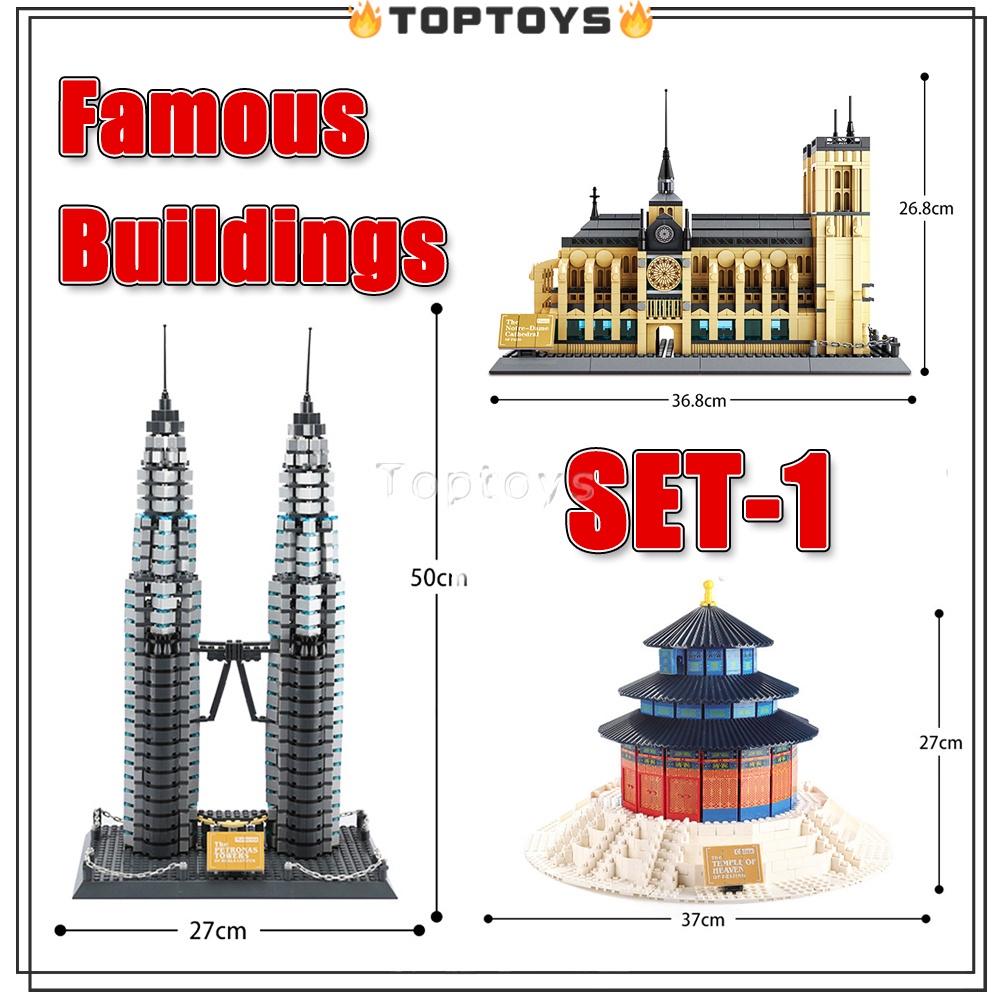 [TOPTOYS] Architecture Series สถาปัตยกรรม: สะพานอาร์คเดอตริมฟี่ / ทาวเวอร์บริดจ์ / หอไอเฟล / ซิดนีย์โอเปร่าเฮาส์ / บิ๊กเบน / ตึกผู้เชี่ยวชาญด้านผู้สร้าง ของเล่นเด็ก ของขวัญ