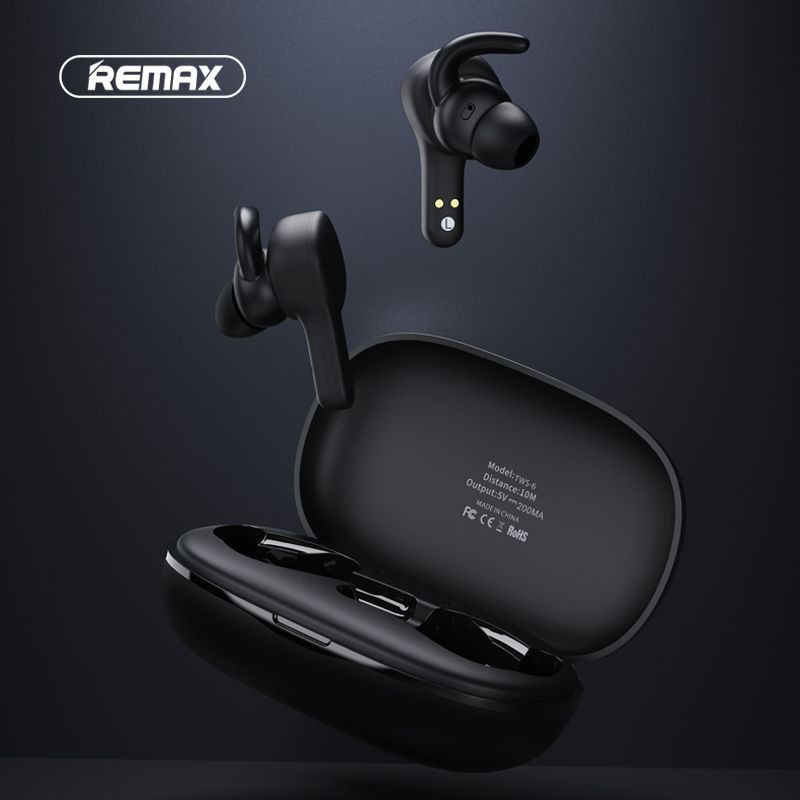 Remax TWS-6 Bluetooth Earbuds 5.0 true Wireless Headset sports In-Ear Earphone Microphone Headphone zxX7