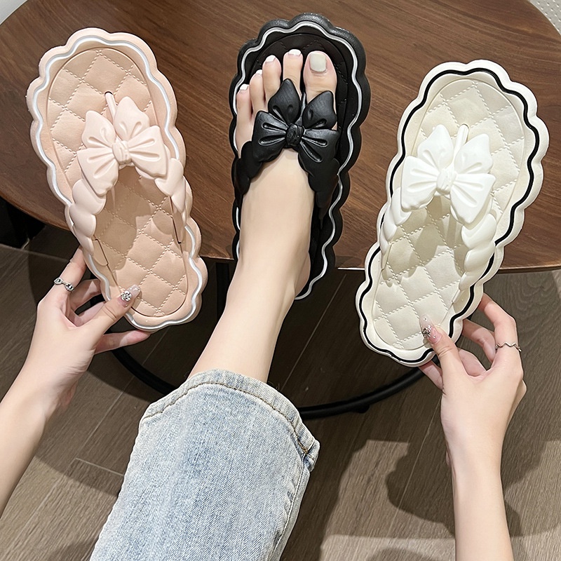 JH.lucky รองเท้าแตะรองเท้าแฟชั่นผู้หญิง พร้อมส่งในไทย ใส่สบายเหมือนไม่ได้ใส่ แนวเจ้าหญิงละมุนมาก แต่งลายโบว์ #sy62 - รูปที่ 6