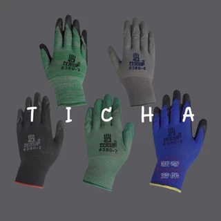 TIICHA - ยกโหล 12 คู่ ถุงมือเคลือบยางพารา ทำสวน ทำงาน กันของมีคม (ถุงมือเกาหลีแท้)