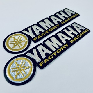 สติ๊กเกอร์ Yamaha ยามาฮ่า Logo โลโก้ สีทอง สติกเกอร์ 3D ปั๊มนูน สะท้อนแสง 2ชิ้น แต่งรถ ติดรถ มอเตอร์ไซค์ Racing Sticker