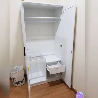 ตู้เสื้อผ้าราคาโรงงาน คุณภาพดี รุ่น WR301G1 ขนาด 90 cm. มีกระจก 1 บาน