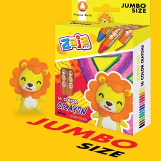 สีเทียน Zaja ขนาด Jumbo Size  16  สี  มอก.ไทย