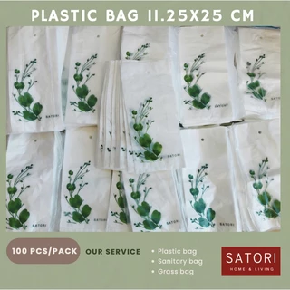 Satori ถุงใส่ผ้าอนามัย sanitary bag ถุงพลาสติก ห้องน้ำ ผ้าอนามัย ถุงใส่แก้วน้ำ ถุงใส่ของ ขนาด 11.25 x 25 cm