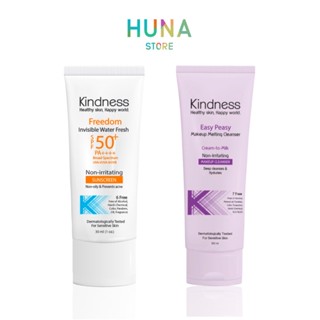 [ เก็บโค้ดลดเพิ่ม ] Kindness freedom SPF 50+ PA++++ 30ml /Kindness Easy Peasy Makeup Melting Cleanser 100ml.