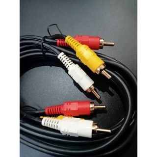 สายRCA สาย AV เข้า 3 ออก 3 สายสัญญาณภาพและเสียง 3.5 มม. RCA AV Audio 3.5mm ขนาด 1.5เมตร สามสี แดง เหลือง ขาว