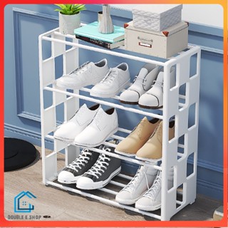 ชั้นวางรองเท้า4ชั้น ชั้นว่างรองเท้า Shoe Rack ที่วางรองเท้า พลาสติกแบบหนา โครงสร้างแข็งแรง ใส่ได้ชั้นละ 2-3 คู่ E0534