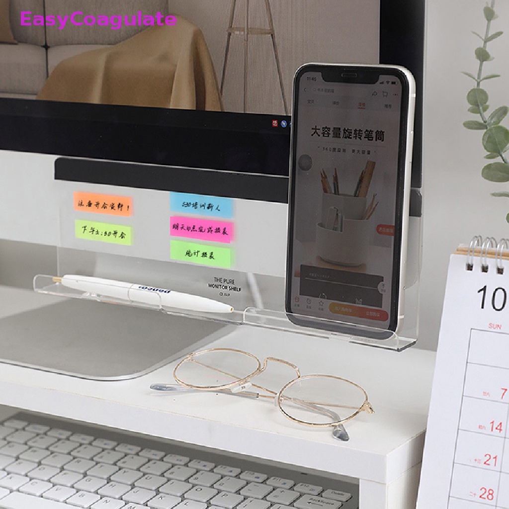 Eas Creative อะคริลิคกระดานข้อความหมายเหตุบอร์ด Monitor ป้ายโปร่งใสข้อความขาตั้งเครื่องเขียนสํานักงาน Ate