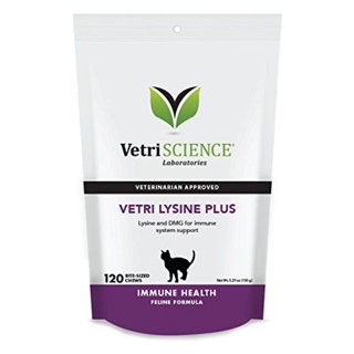 Vetri Science Lysine Plus อาหารเสริม ช่วยกระตุ้นภูมิคุ้มกัน สำหรับแมว 120 chews